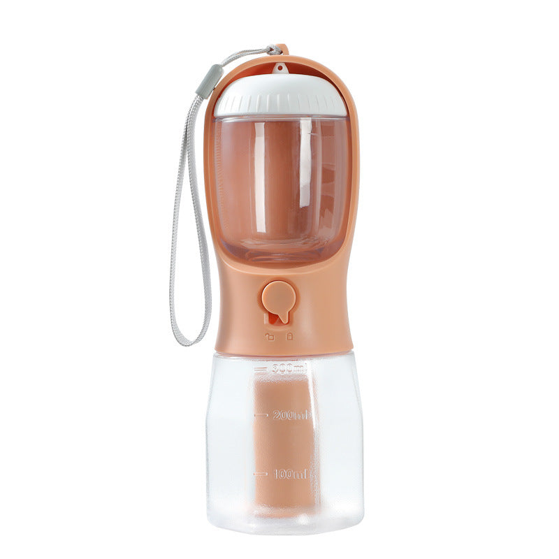Paw Haven 3-in-1 Portable Pet Water Bottle – 300ml Water, Food & Waste Bag Dispenser