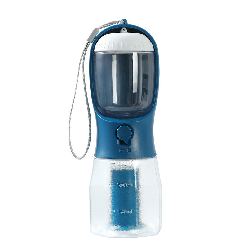 Paw Haven 3-in-1 Portable Pet Water Bottle – 300ml Water, Food & Waste Bag Dispenser