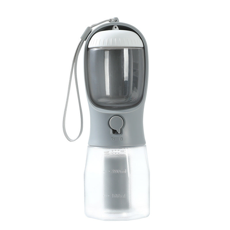 Paw Haven 3-in-1 Portable Pet Water Bottle – 300ml Water, Food & Waste Bag Dispenser