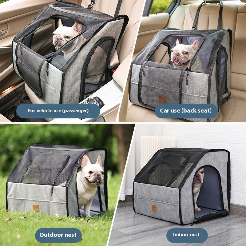 Paw Haven Foldable Car Pet Cage & Seat Mat – Waterproof, Non-Slip, Sizes M & L