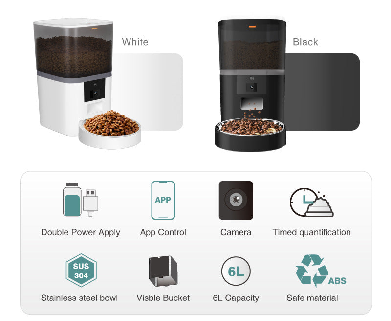 Paw Haven Smart Pet Feeder with Video Camera – App Control, 4L & 6L
