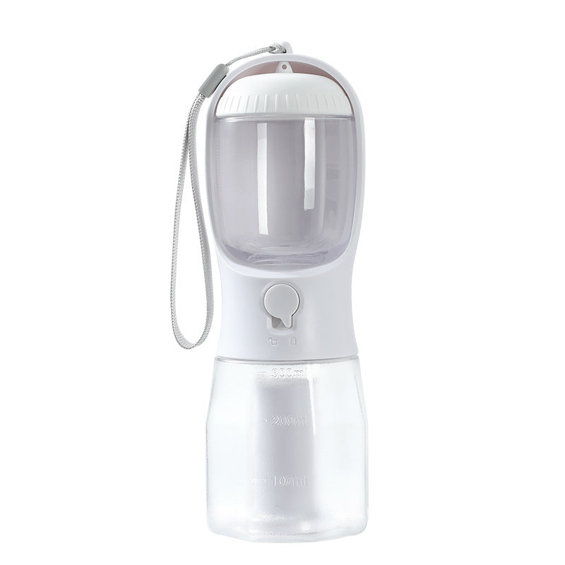 Paw Haven 3-in-1 Portable Pet Water Bottle – 300ml Water, Food & Waste Bag Dispenser