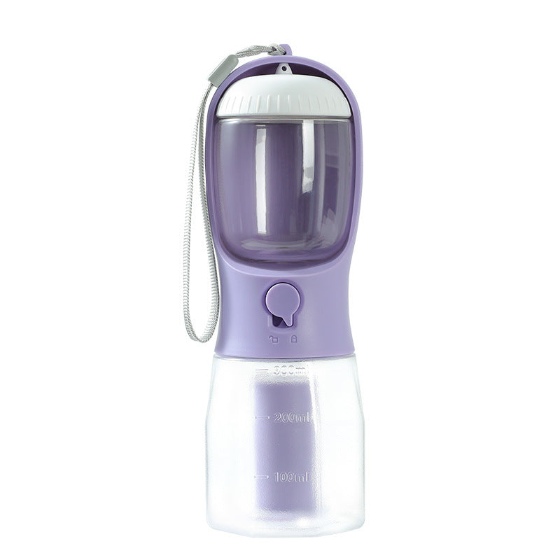 Paw Haven 3-in-1 Portable Pet Water Bottle – 300ml Water, Food & Waste Bag Dispenser