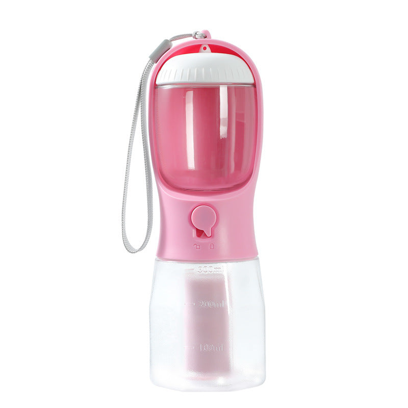 Paw Haven 3-in-1 Portable Pet Water Bottle – 300ml Water, Food & Waste Bag Dispenser