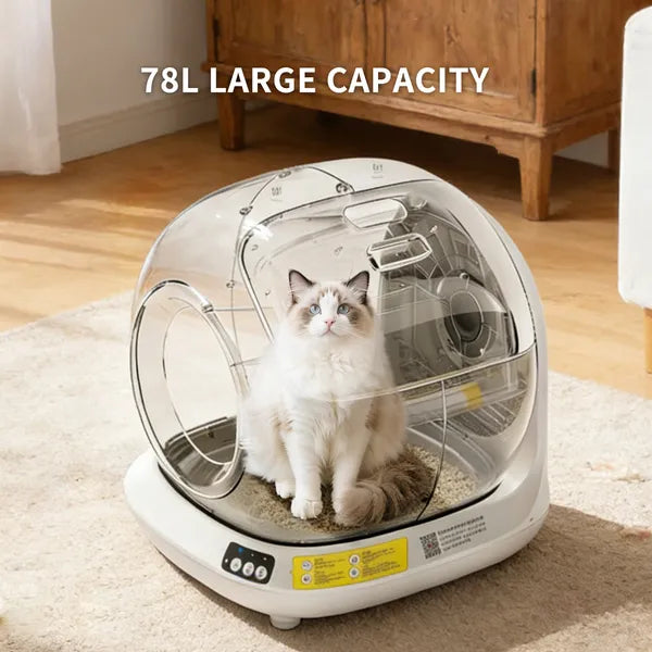 Paw Haven 78L Smart Self-Cleaning Cat Litter Box – App Control, Fully Enclosed, Multi-Cat