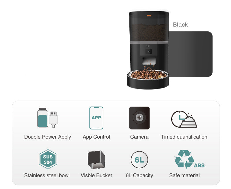 Paw Haven Smart Pet Feeder with Video Camera – App Control, 4L & 6L